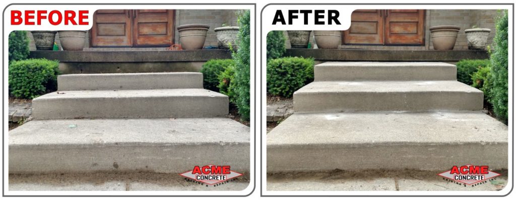 Image of correcting poured concrete step height problem