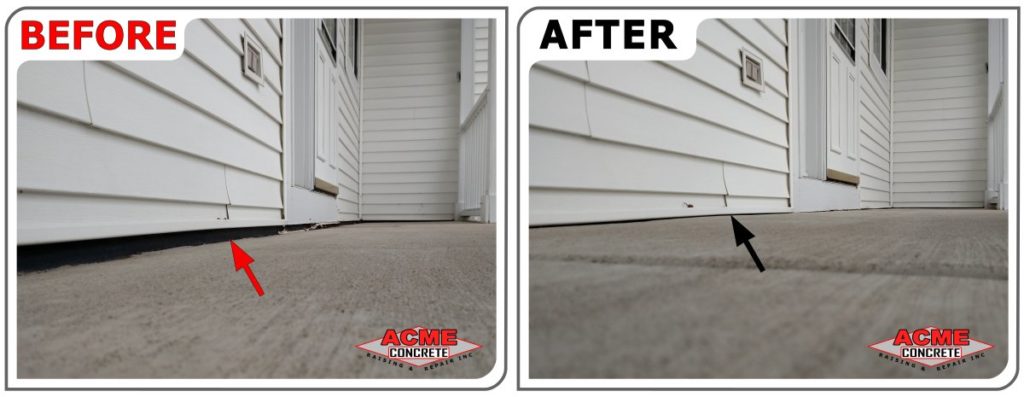 Concrete porch dropped in Woodstock, IL