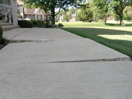 before sidewalk leveling